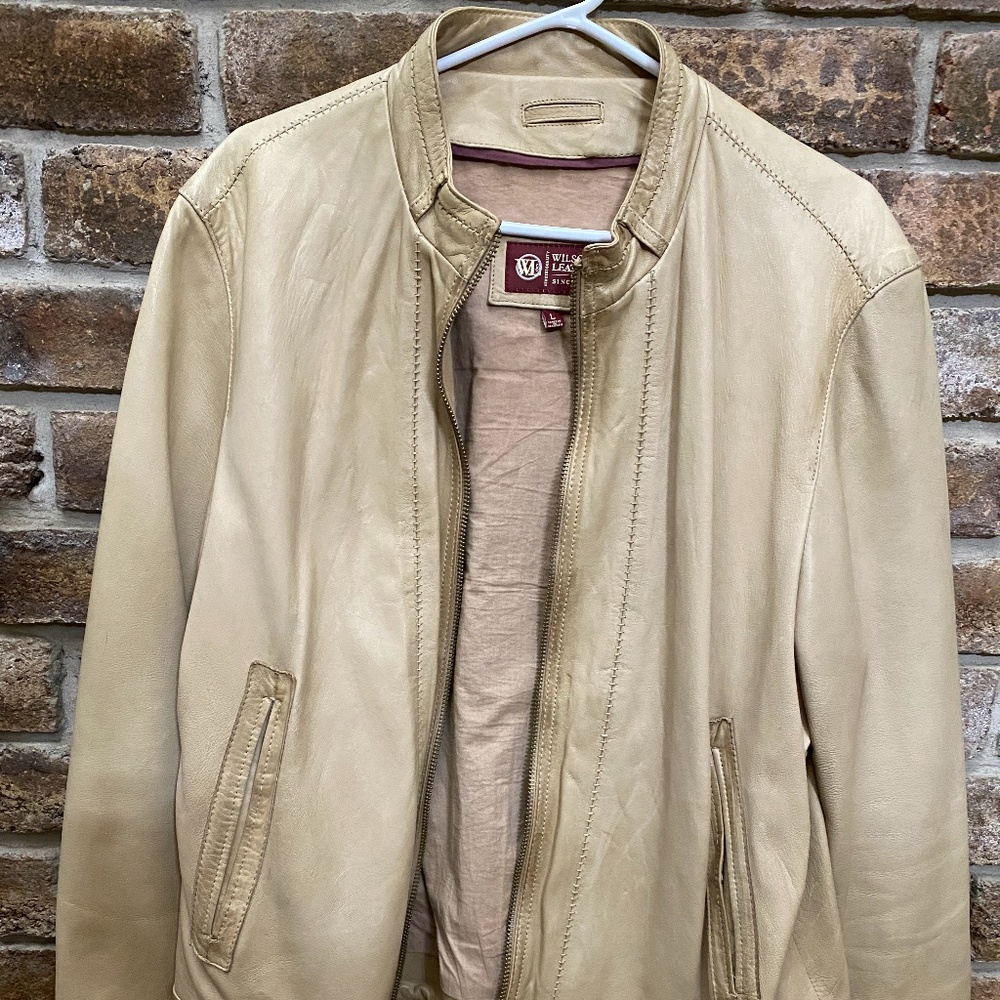 Tan Leather Jacket - Large (Wilson Leather Co.)